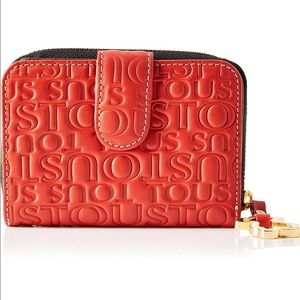 TOUS Andrea Logo Leather Wallet in Ivory